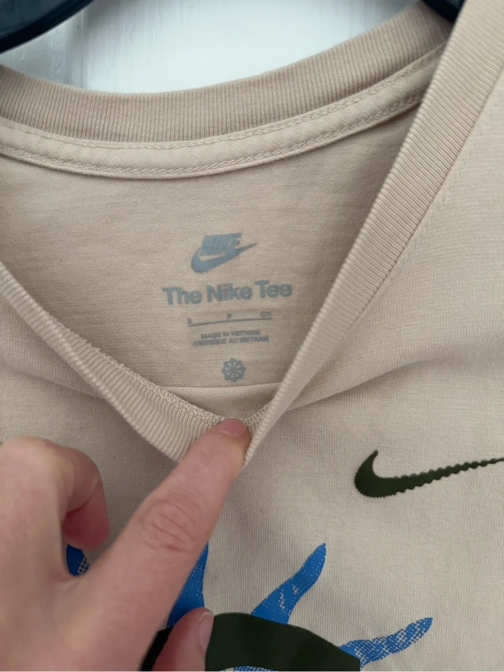 Nike Men’s Sand Tee with Blue Graphic